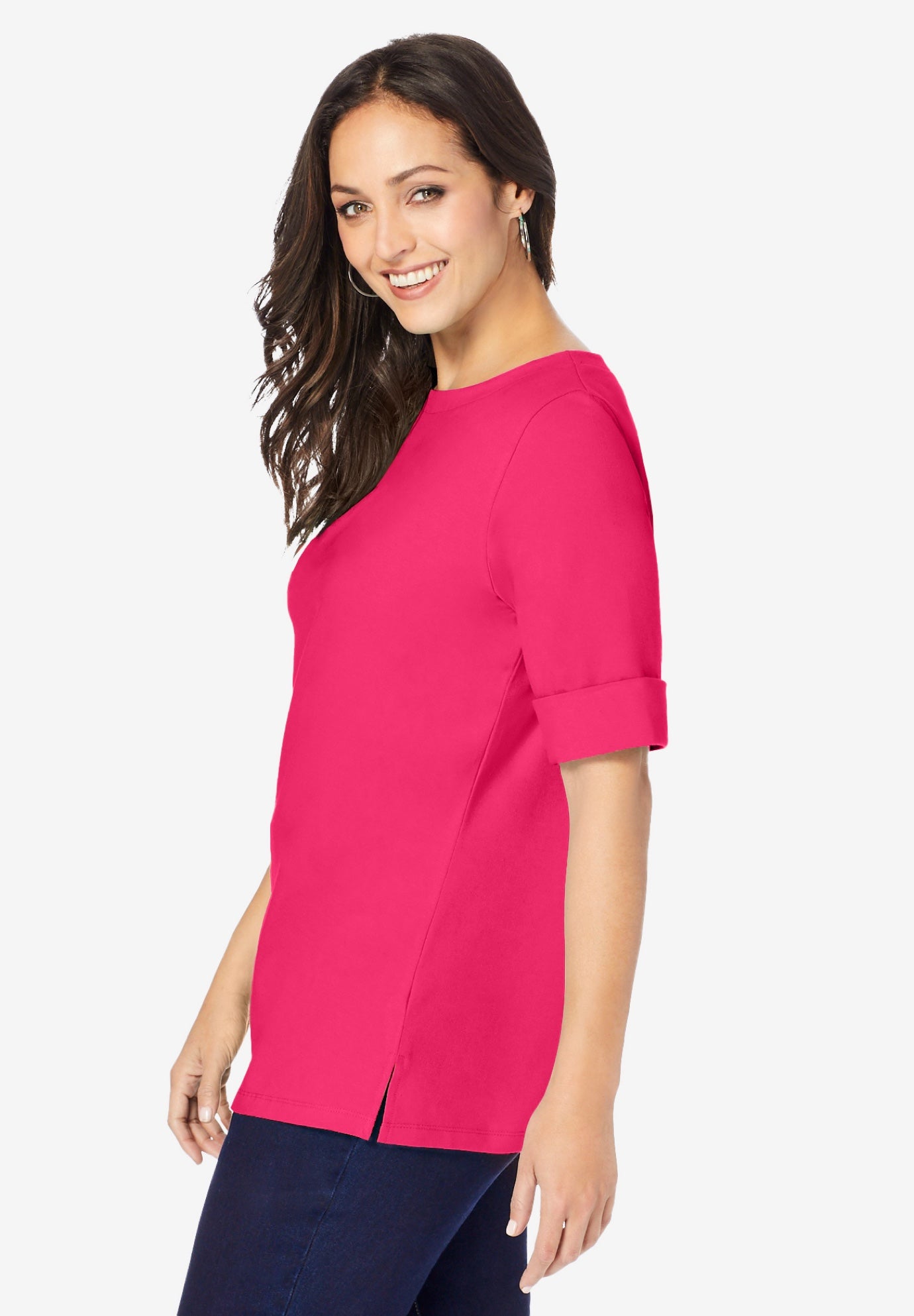 Stretch Cotton Cuff Tee image number 2