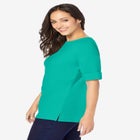 Stretch Cotton Cuff Tee image number null