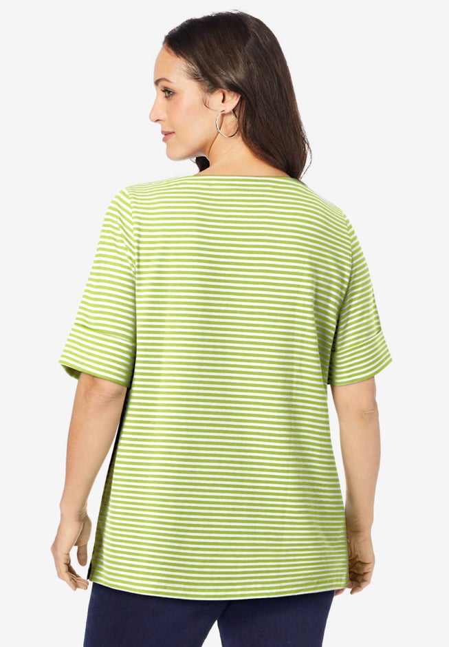 Stretch Cotton Cuff Tee image number 1