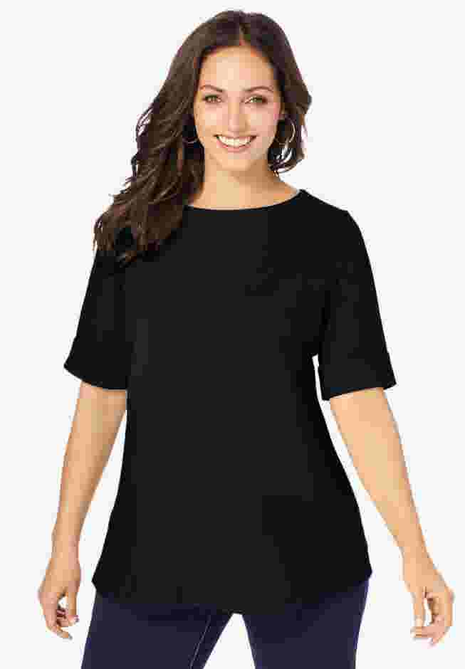 Stretch Cotton Cuff Tee image number 0
