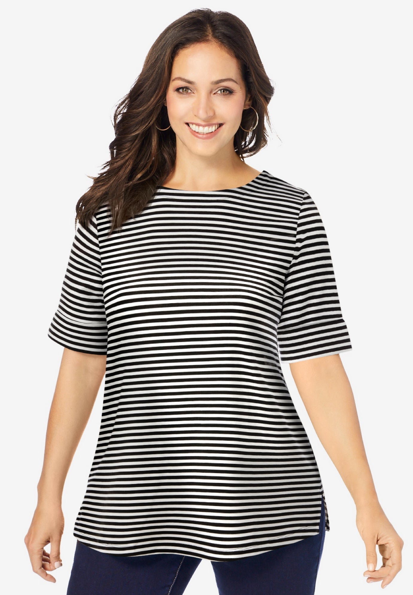 Stretch Cotton Cuff Tee image number 0