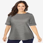 Stretch Cotton Cuff Tee image number null