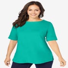 Stretch Cotton Cuff Tee image number null