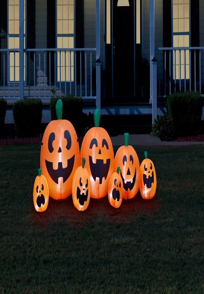 7 1/2' Jack-O-Lantern Inflatables, Set of 7 image number 1