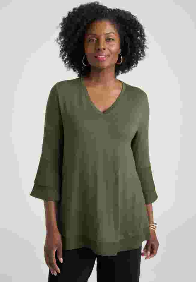 Ruffle Layered Sleeve Top image number 0