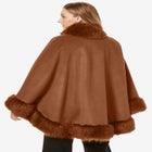 Faux Fur Trim Wool Cape image number null