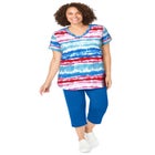 Two-Piece V-Neck Tunic & Capri Set image number 0