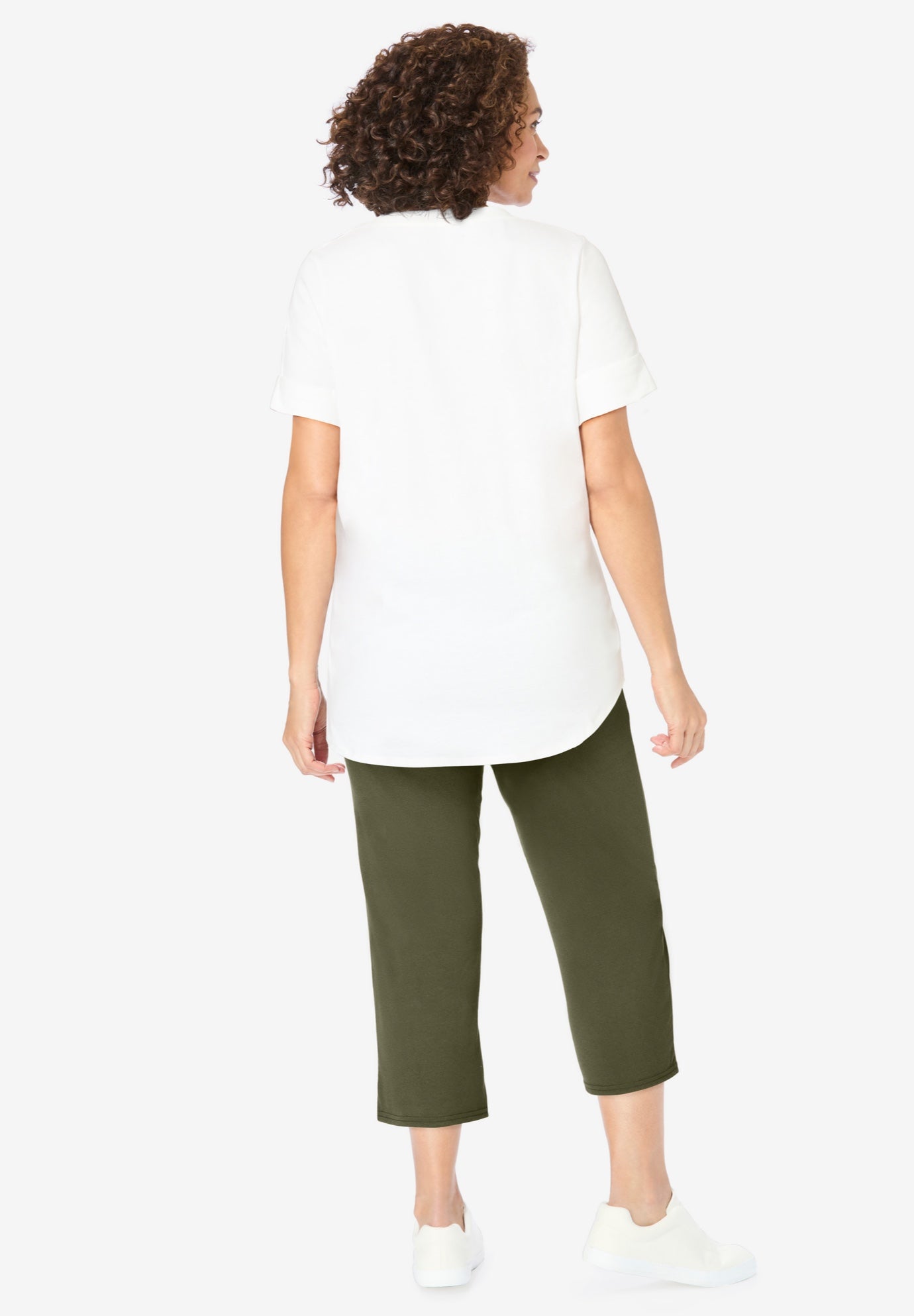 Two-Piece V-Neck Tunic & Capri Set image number 1