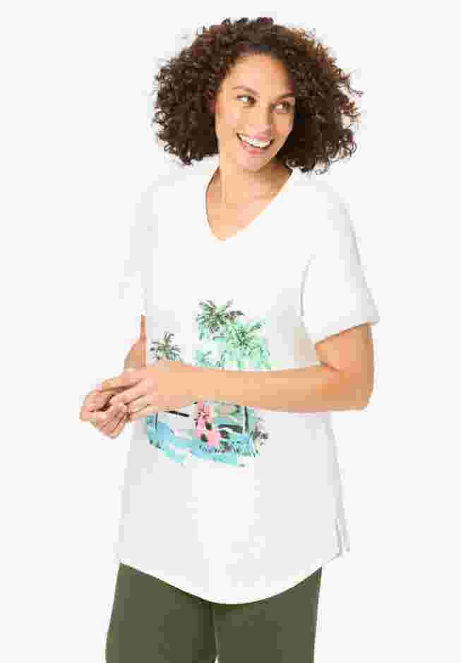 Two-Piece V-Neck Tunic & Capri Set image number 3