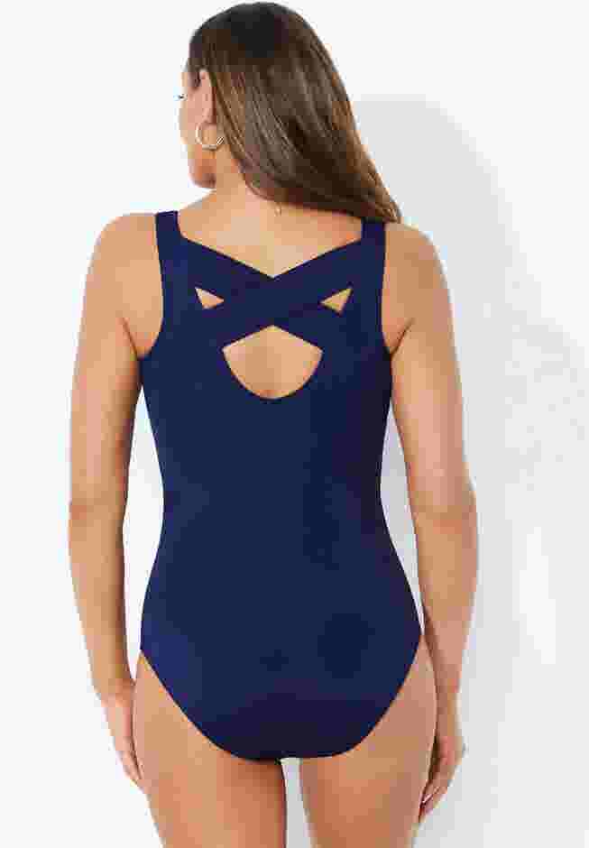 Chlorine Resistant Crossback One Piece Swimsuit image number 3