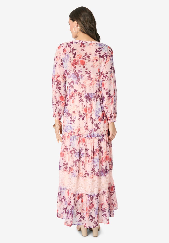 Lace Tiered Maxi Dress image number 1