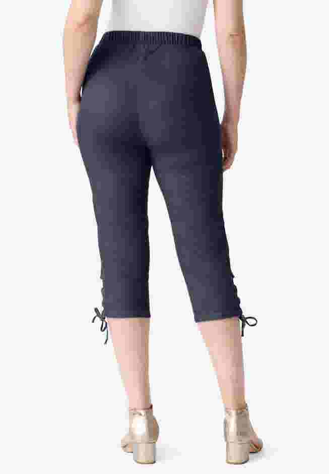 Comfort Stretch Lace Up Capri Jean image number 1