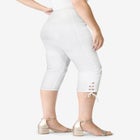 Plus Size Comfort Stretch Lace Up Capri Jean image number null