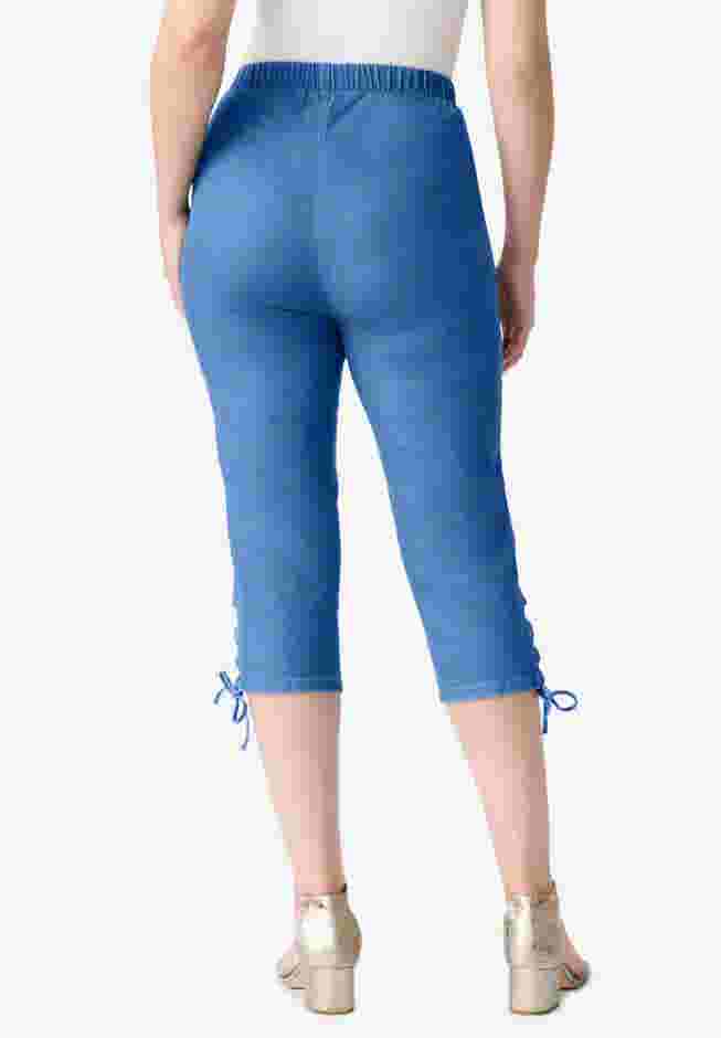 Comfort Stretch Lace Up Capri Jean image number 1