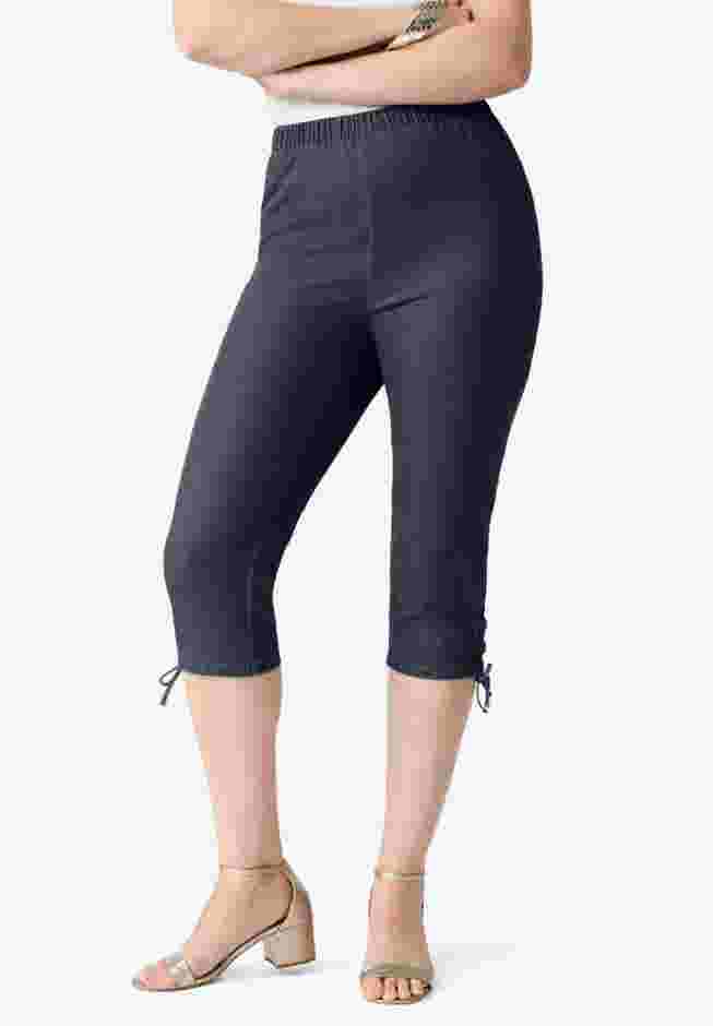 Comfort Stretch Lace Up Capri Jean image number 0