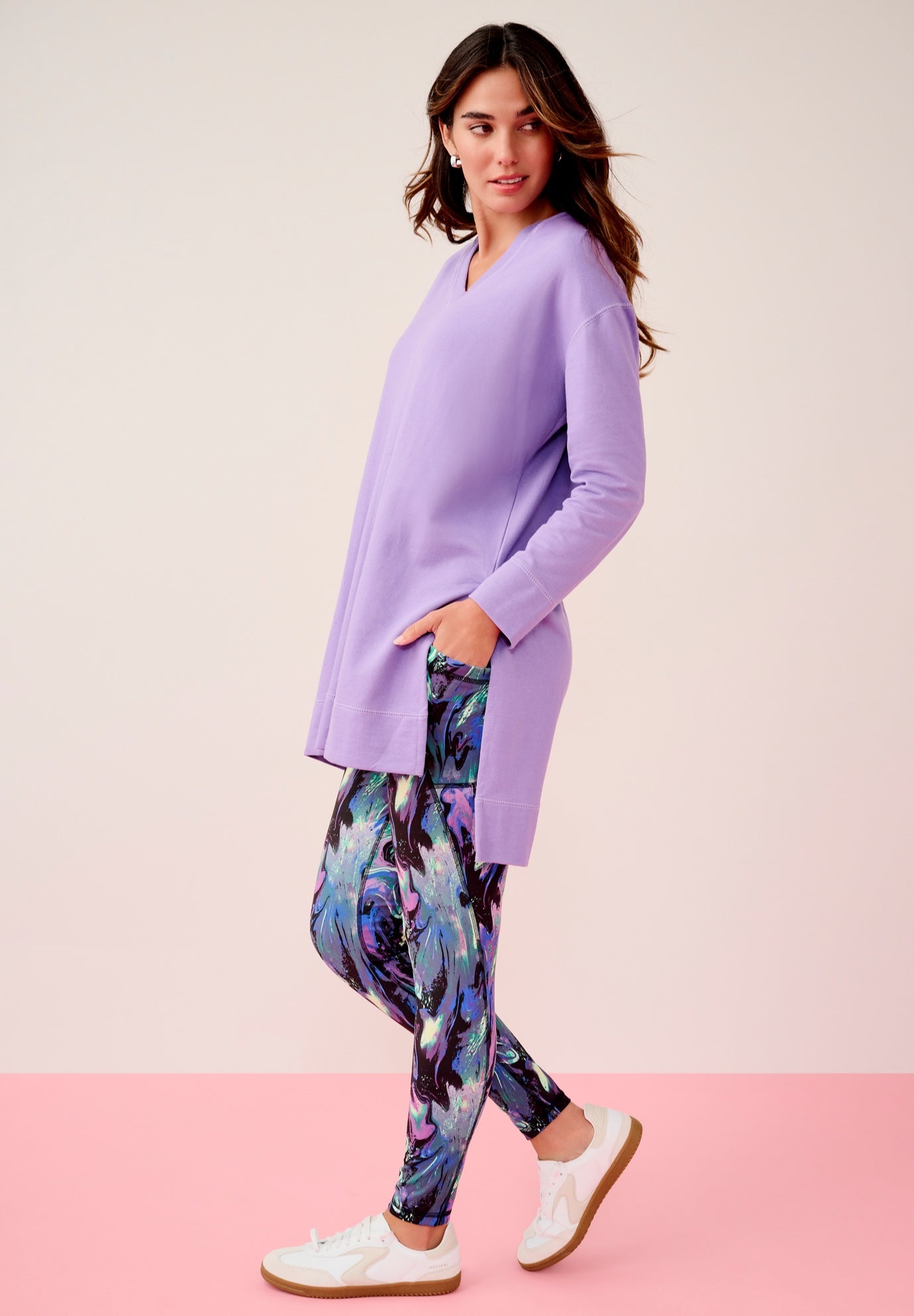 French Terry Tunic Hoodie image number 2