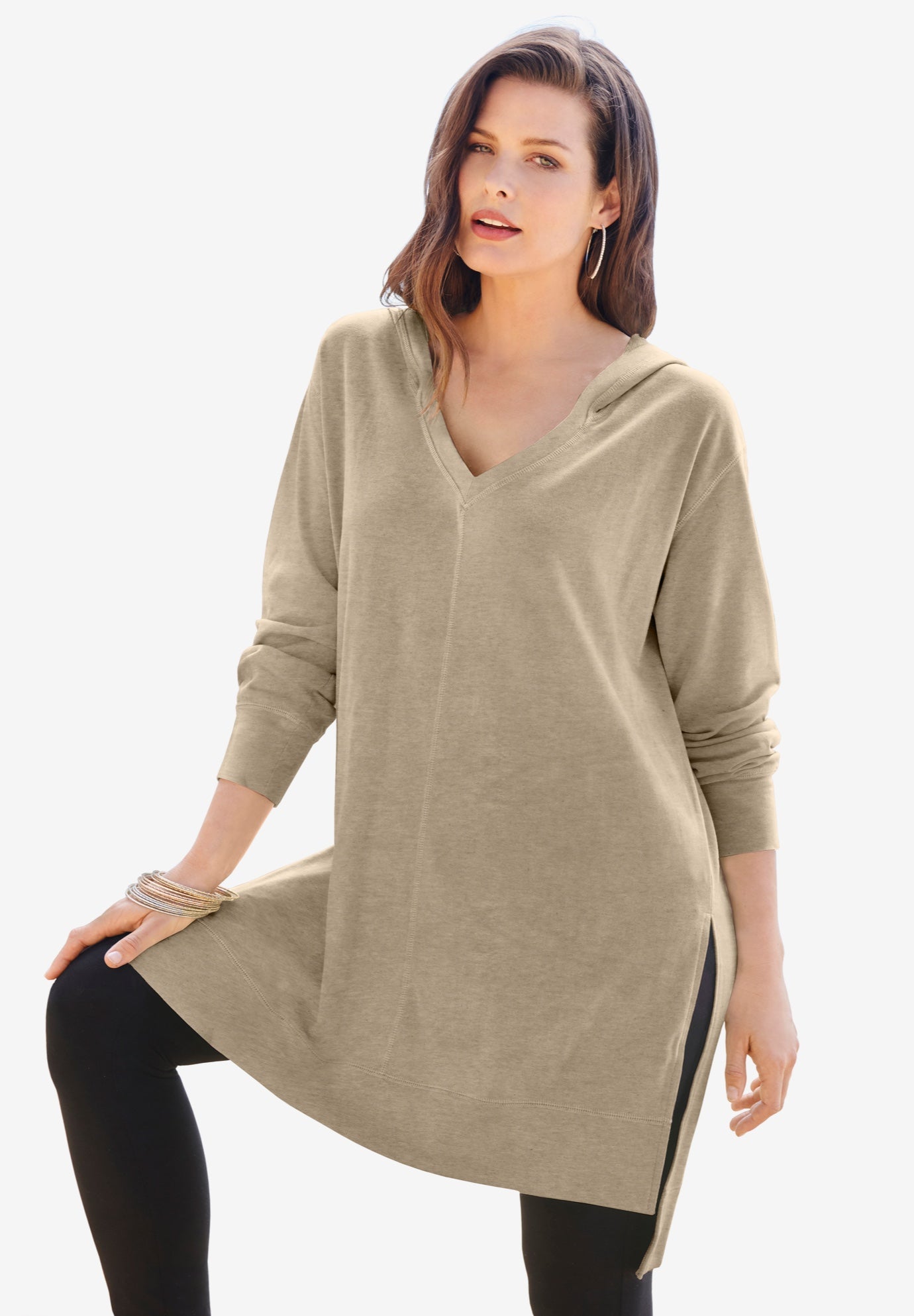 French Terry Tunic Hoodie image number 0