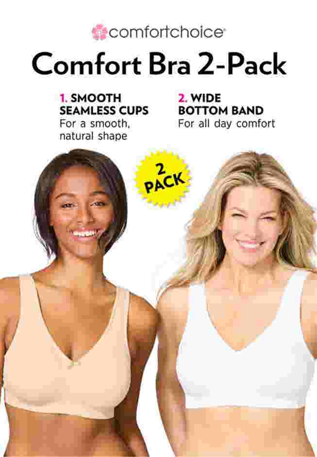 Comfort Choice® 2-Pack Cotton Full Coverage Bra image number 1