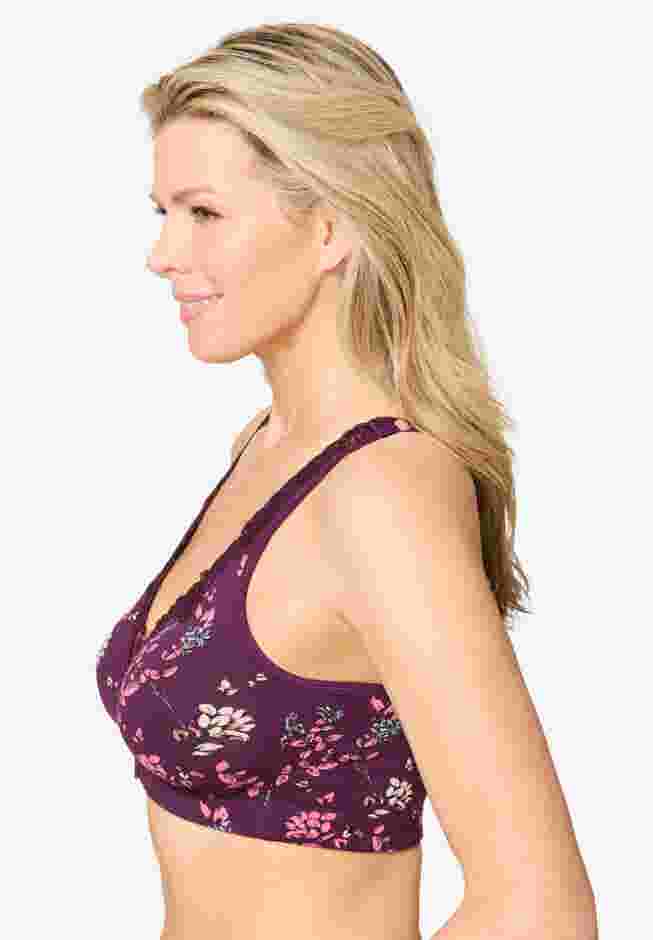 Catherines Front-Close Cotton Comfort Bra image number 2