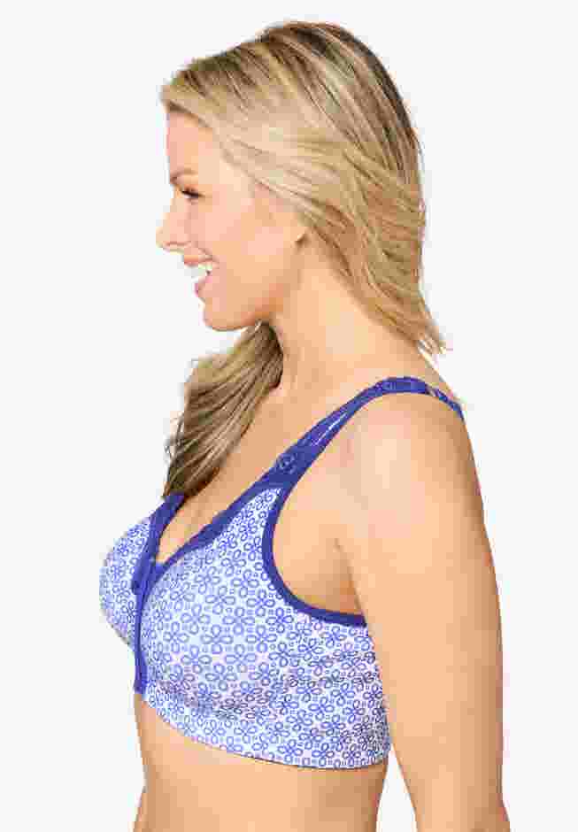 Catherines Front-Close Cotton Comfort Bra image number 2