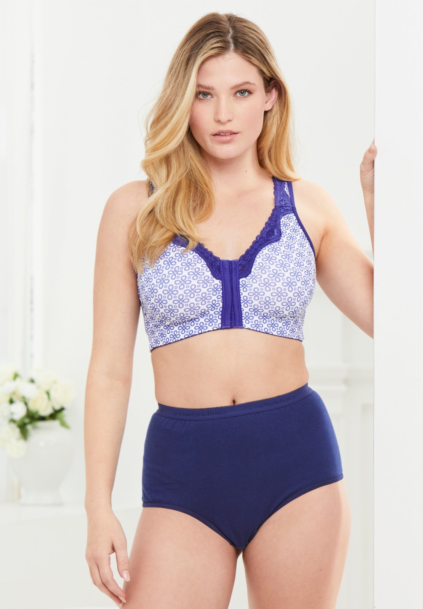 Catherines Front-Close Cotton Comfort Bra image number 3