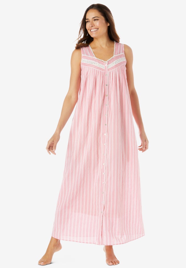 Long Sleeveless Floral Nightgown image number null