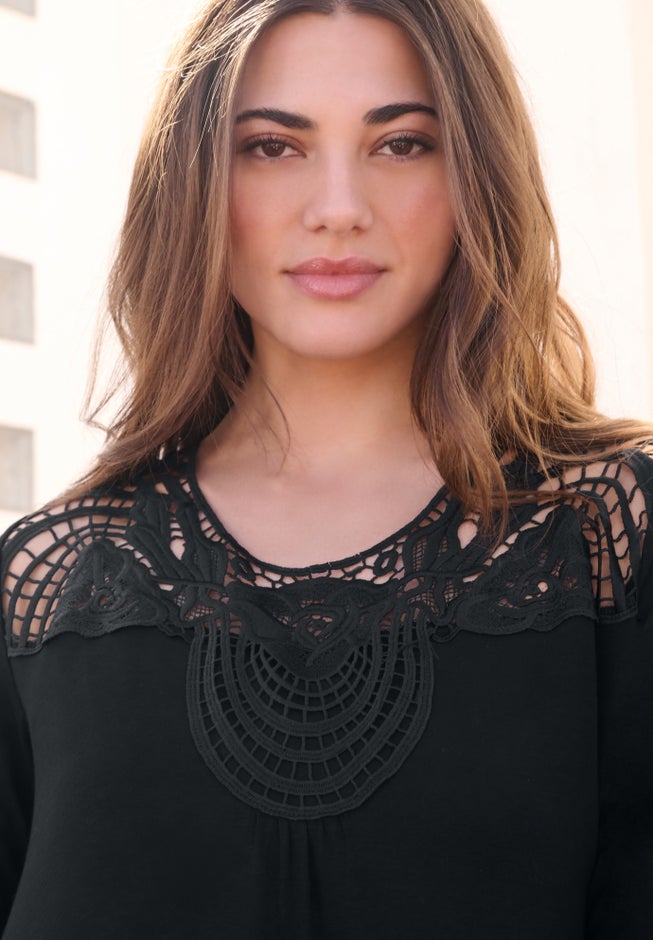 Lace Embellished Swing Ultra Femme Top image number 3