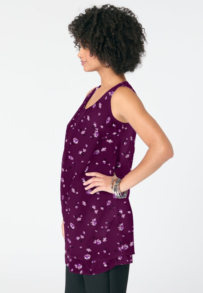 Double-Layer Georgette Tank Top image number 2