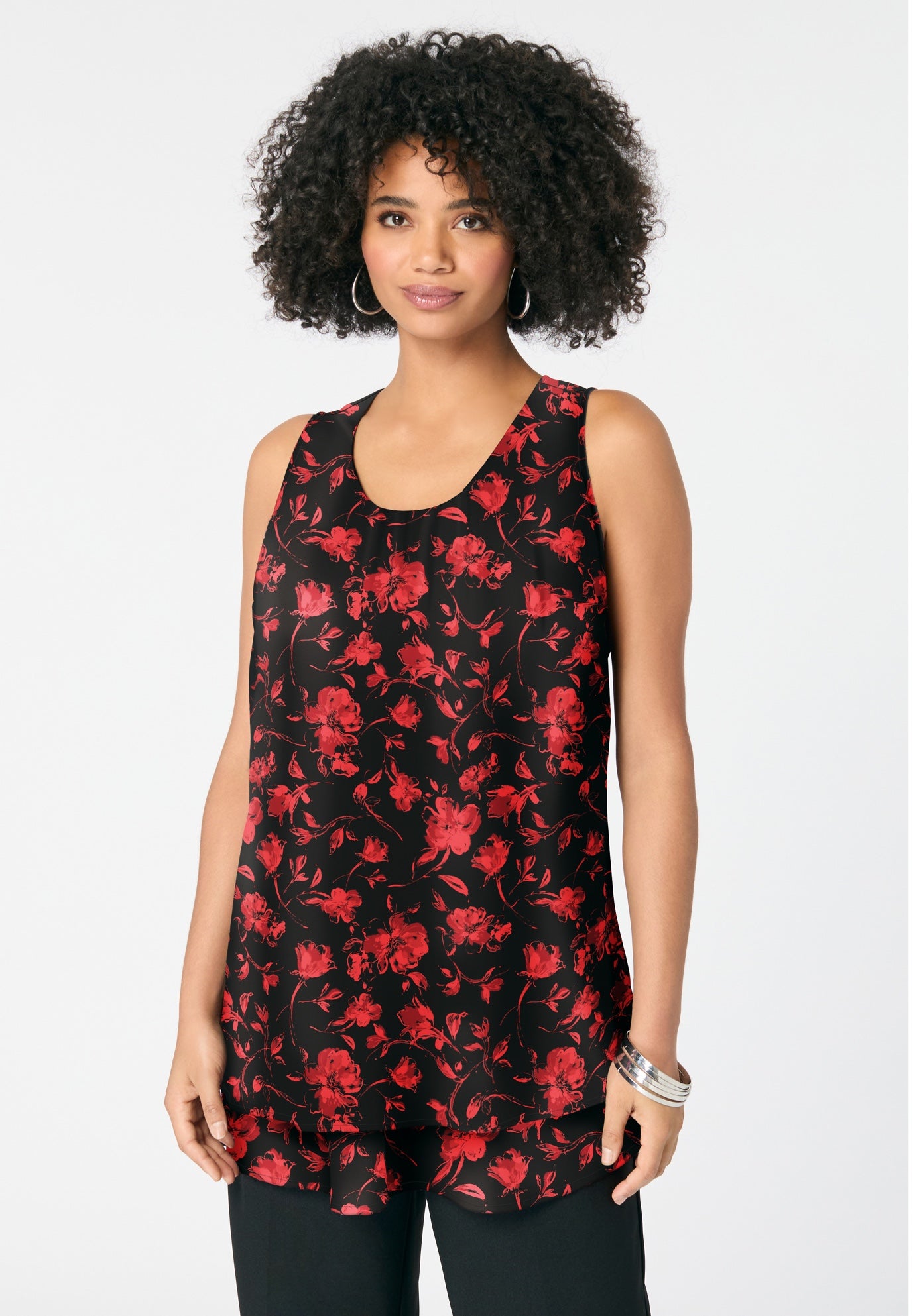 Double-Layer Georgette Tank Top image number 1