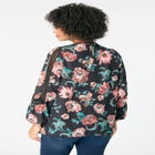 Lace-Trim Blouson-Sleeve Top image number null