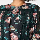 Lace-Trim Blouson-Sleeve Top image number null