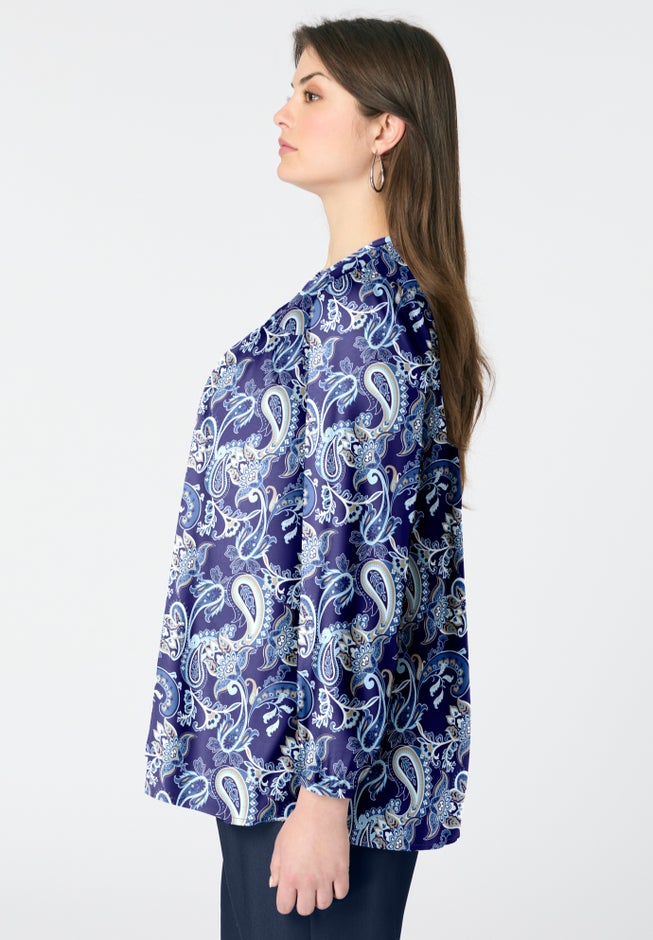 Buttoned V-Neck Blouse image number 2