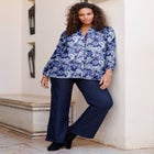 Buttoned V-Neck Blouse image number null