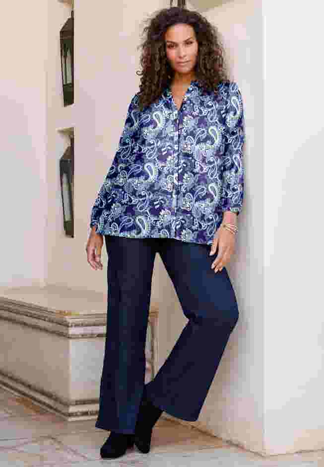 Buttoned V-Neck Blouse image number 0
