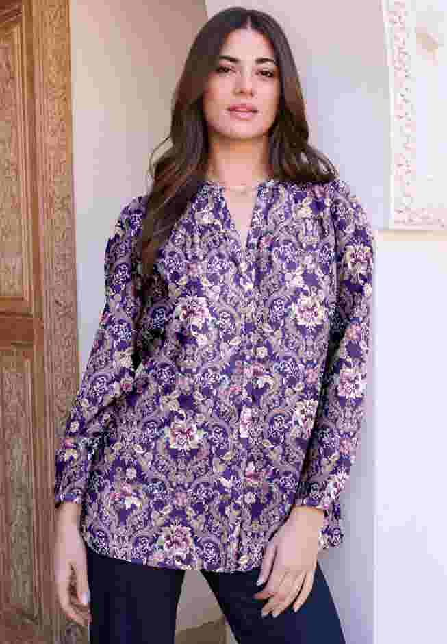 Buttoned V-Neck Blouse image number 0