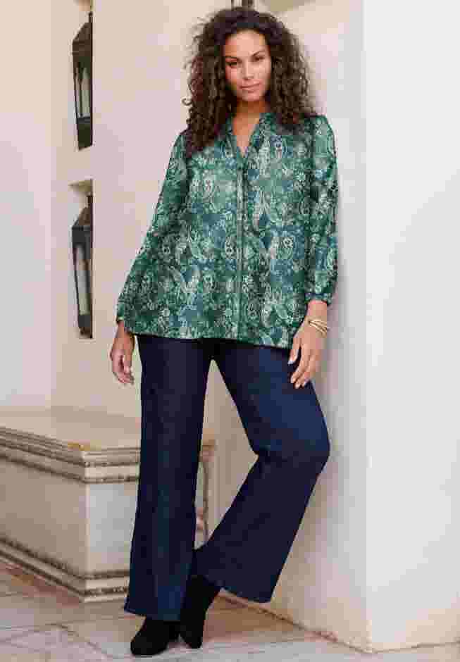 Buttoned V-Neck Blouse image number 0