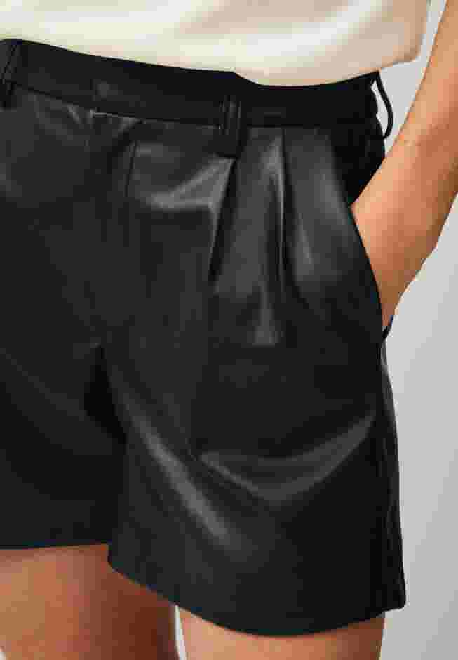Pleat Front Faux Leather Short image number 2
