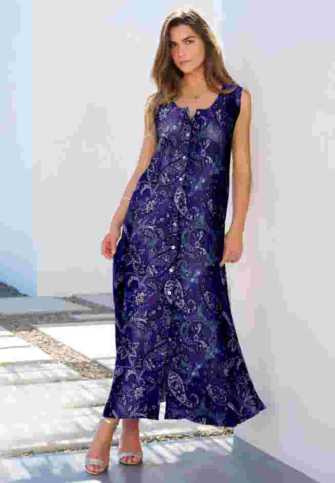 Hand Crinkled Button Front Dress image number 0
