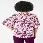 Notch-Neck Flutter-Sleeve Blouse image number null