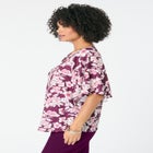 Notch-Neck Flutter-Sleeve Blouse image number null