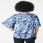 Notch-Neck Flutter-Sleeve Blouse image number null