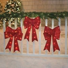 Pre-Lit Tinsel Bows, Set of 3 image number null