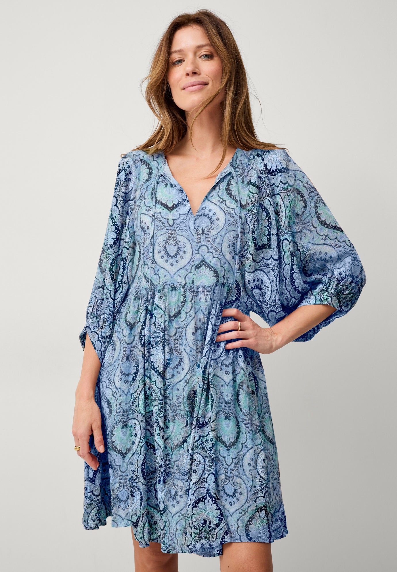 Crinkle Keyhole Empire Dress image number 0