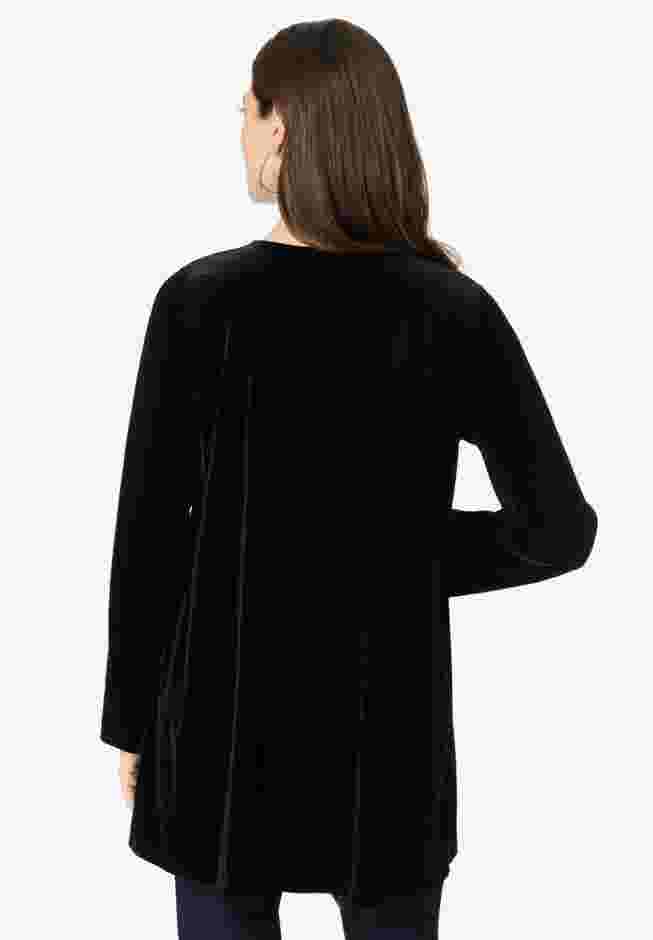 Embroidered Velour Blouse image number 1