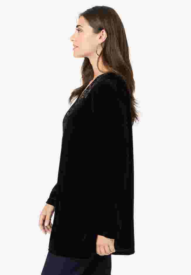 Embroidered Velour Blouse image number 2