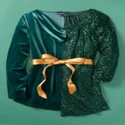 Sequin Keyhole Blouse image number null