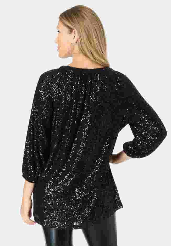 Sequin Keyhole Blouse image number 1