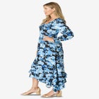 Blouson-Sleeve Ruffle Maxi Dress image number null