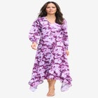 Blouson-Sleeve Ruffle Maxi Dress image number null