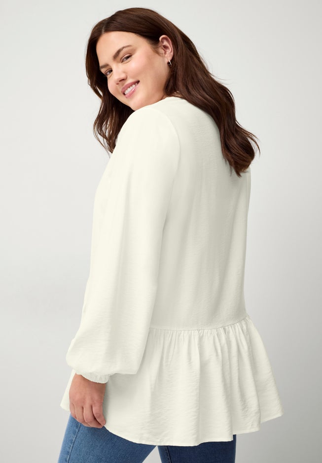 V-Neck Peplum Tunic image number 1